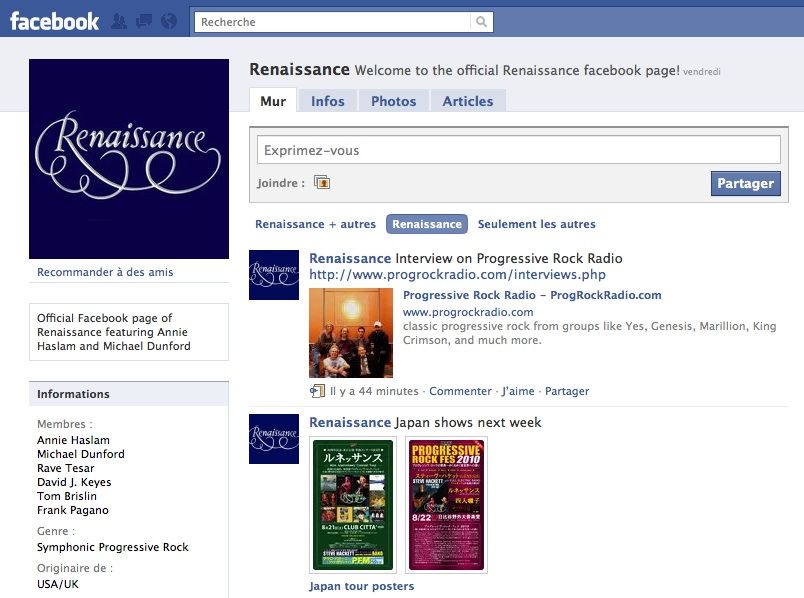 Official Renaissance facebook page